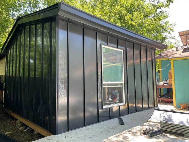 Black standing seam metal wall panels for Metal Roof Installation in Country Club